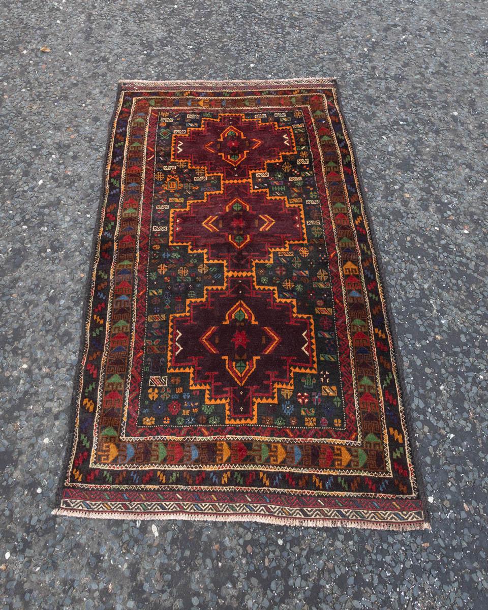 Afghan Beluchi Multicoloured Nomadic Rug ST9
