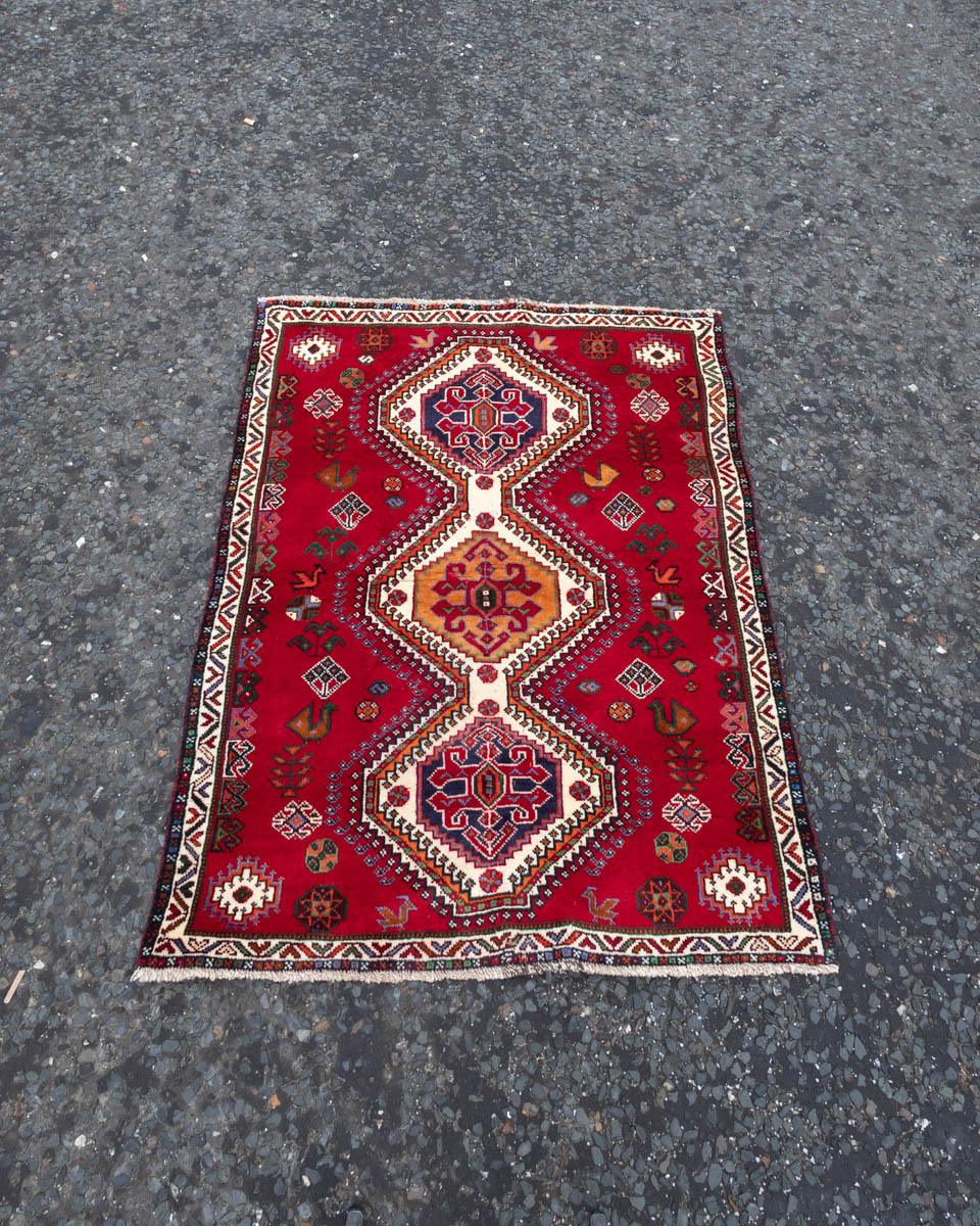 Handwoven Rich Red Nomadic Rug ST5