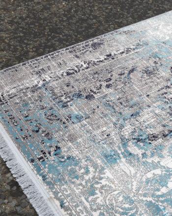 Vintage Blue and Grey Full Pile Rug ST33
