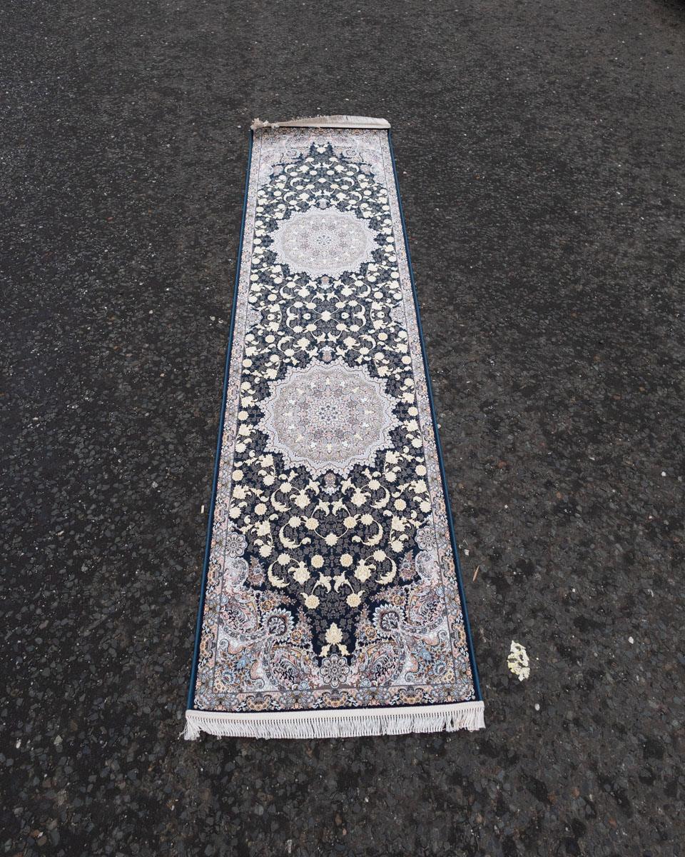 Iranian Turquoise Floral Embossed Runner ST35