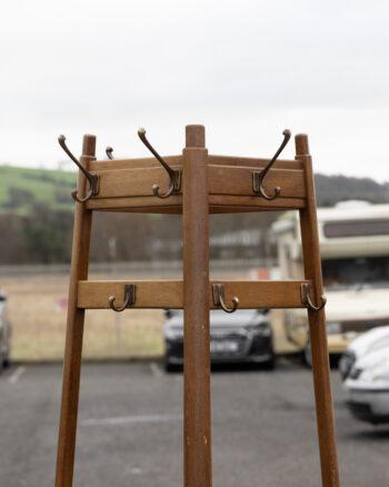 Dark Wood Vintage Coat Stand with Hooks