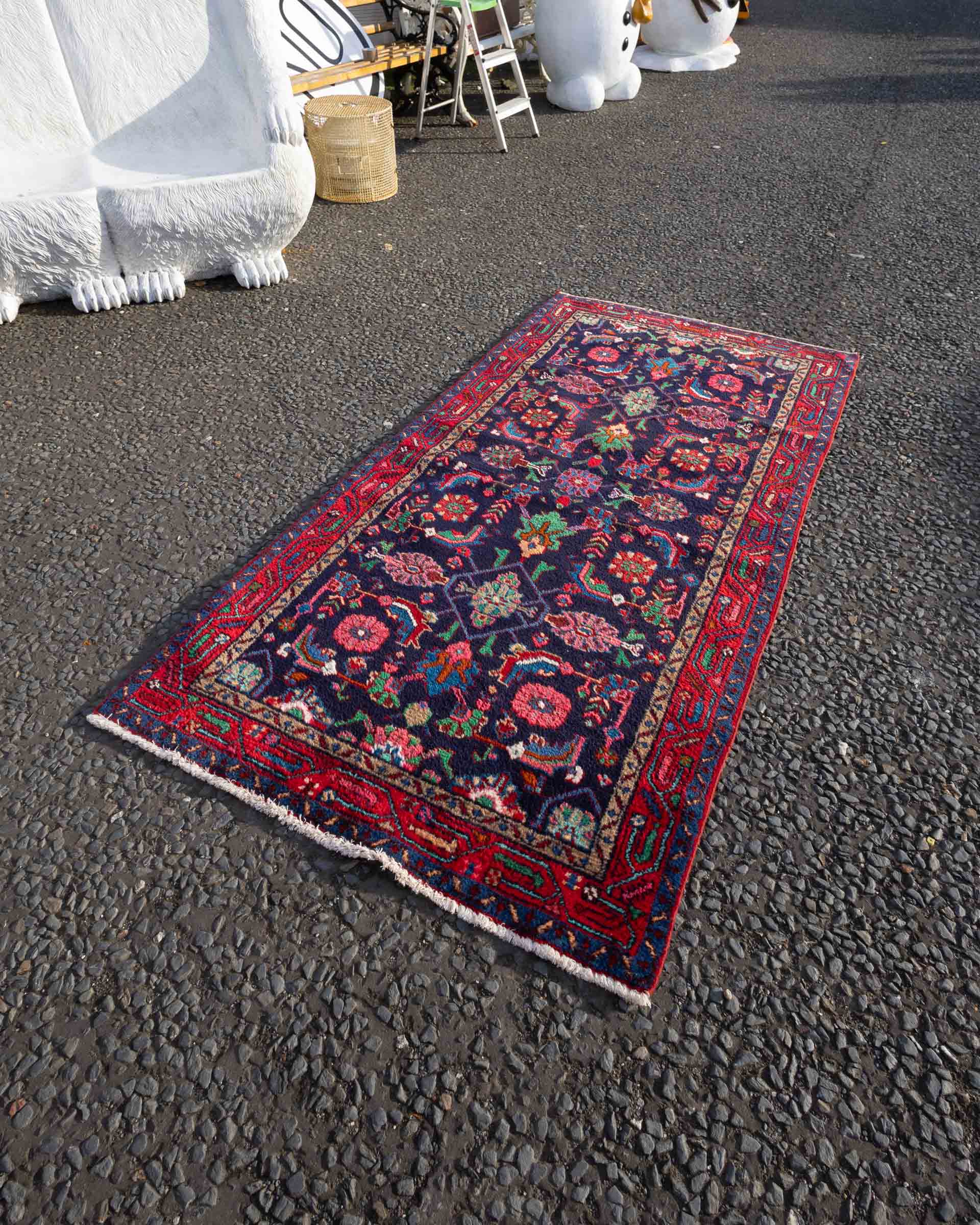 JAN09 Blue Thick Pile Persian Village Rug