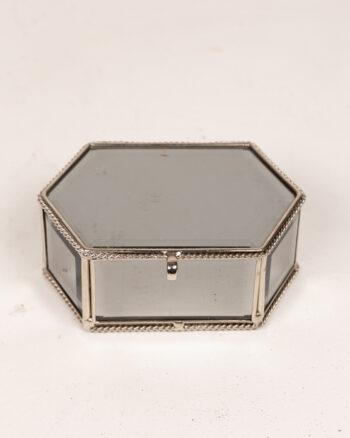 Hexagonal Glass Trinket Box