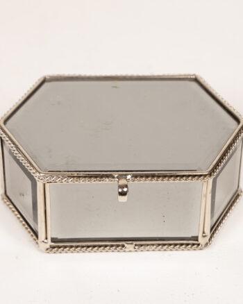 Hexagonal Glass Trinket Box