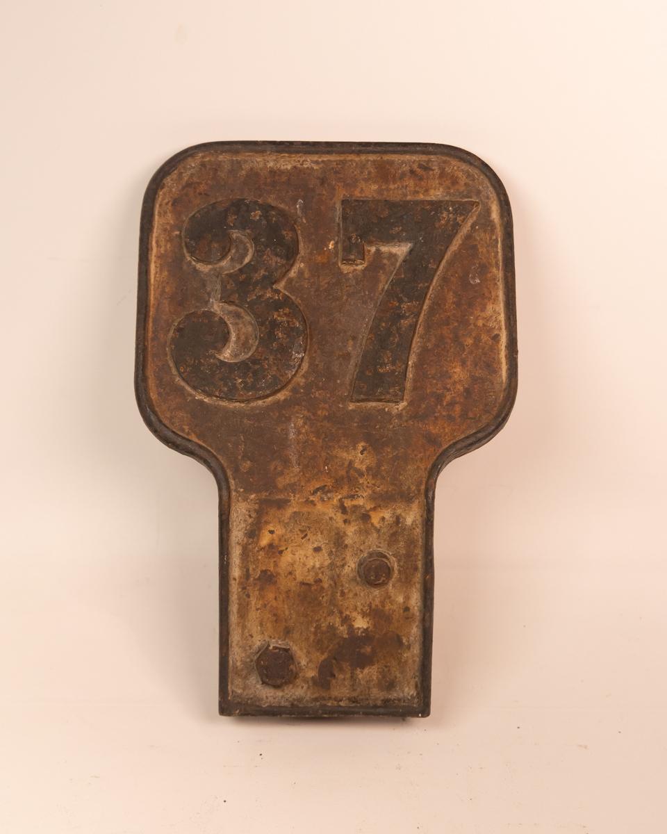 Vintage Railway Cast Iron Number 37 Sign