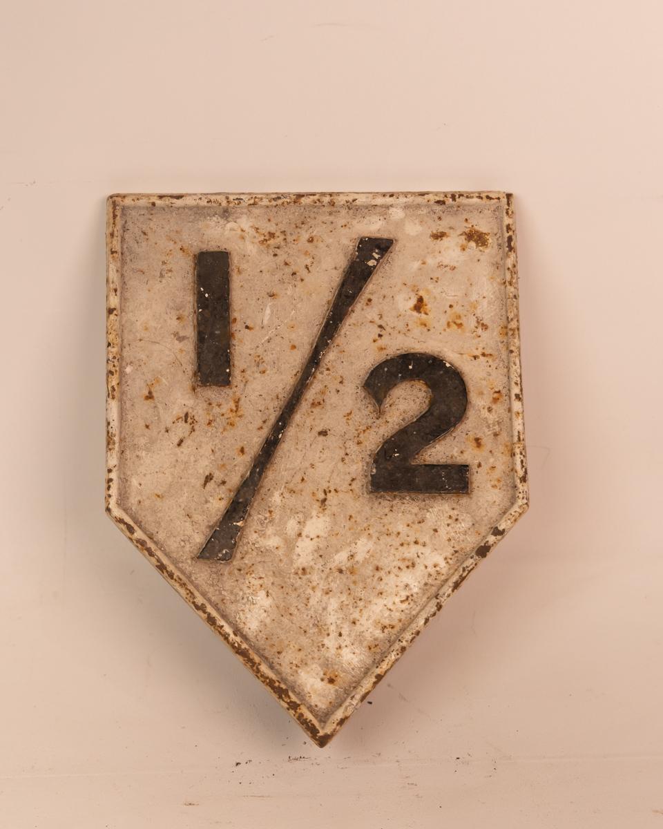 Vintage Irish Railway 1/2 Mile Cast Iron Sign