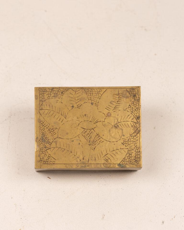 Vintage Brass Engraved Box