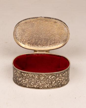 Vintage Ornate Silver Oval Box