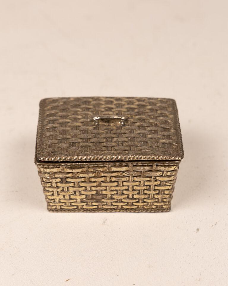 Vintage Brass Woven Box