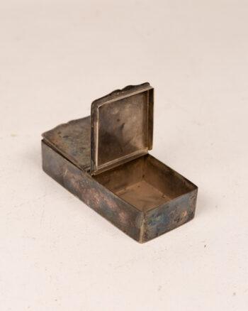 Vintage White Metal Stamp Box