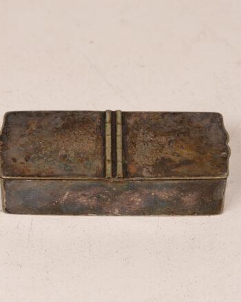 Vintage White Metal Stamp Box