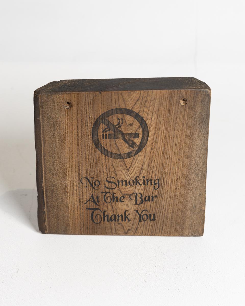 No Smoking at the Bar Sign