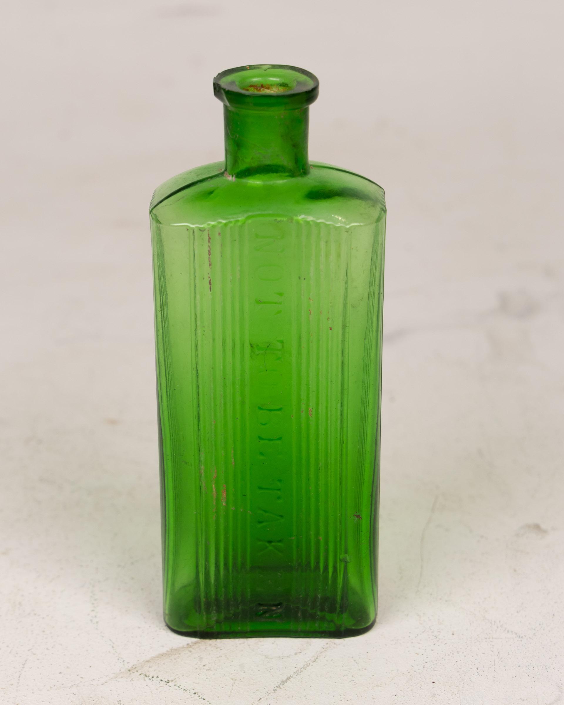 Vintage Green Glass Poison Bottle
