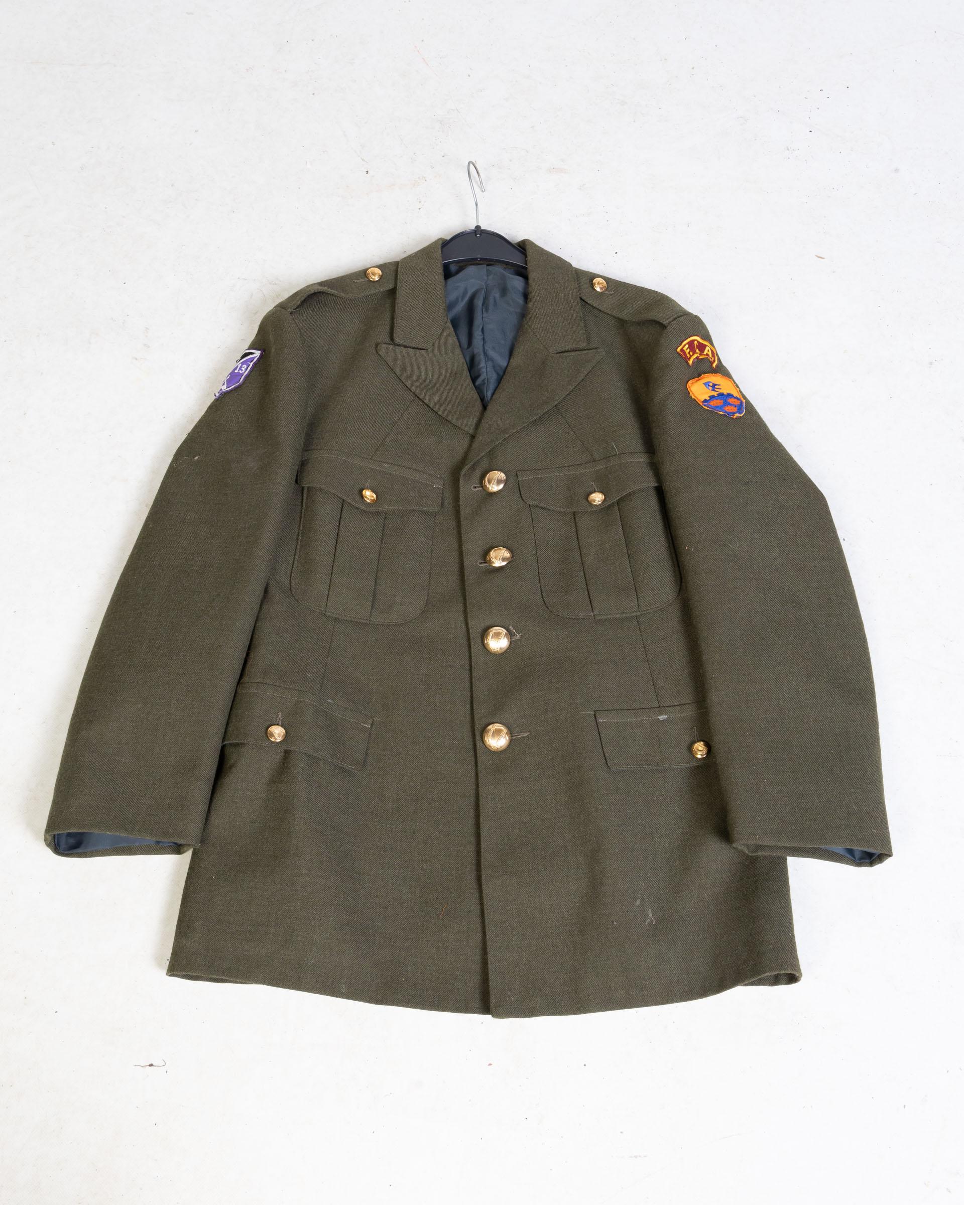 Vintage Irish Army Uniform Jacket with Patches