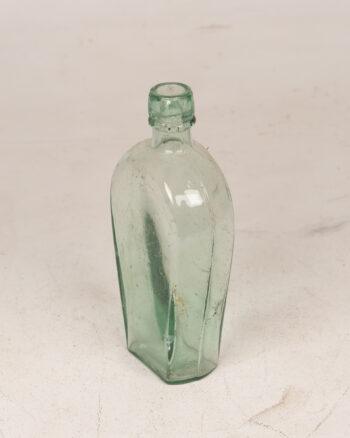 Vintage Green Glass Flask Style Bottle