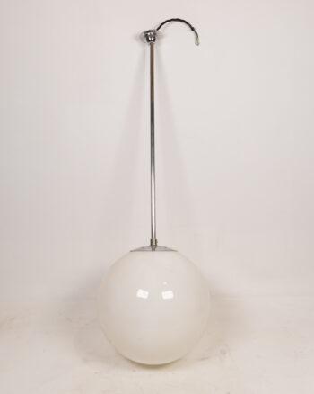 Vintage Opaline Glass Globe Pendant Light