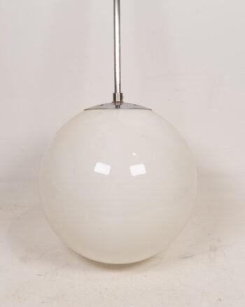 Vintage Opaline Glass Globe Pendant Light