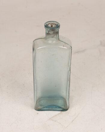 Antique Square Blue Glass Bottle