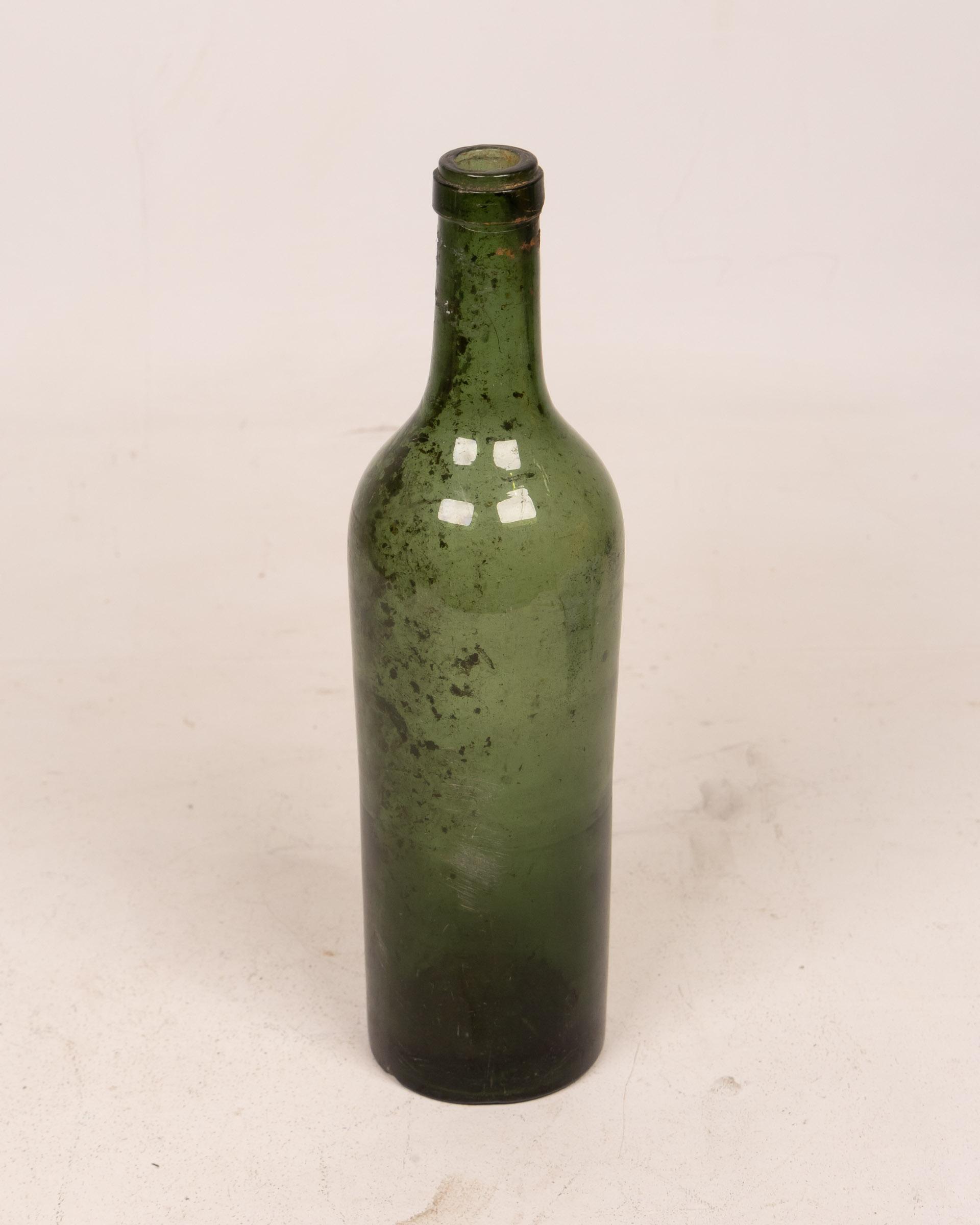 Vintage Green Glass Bottle