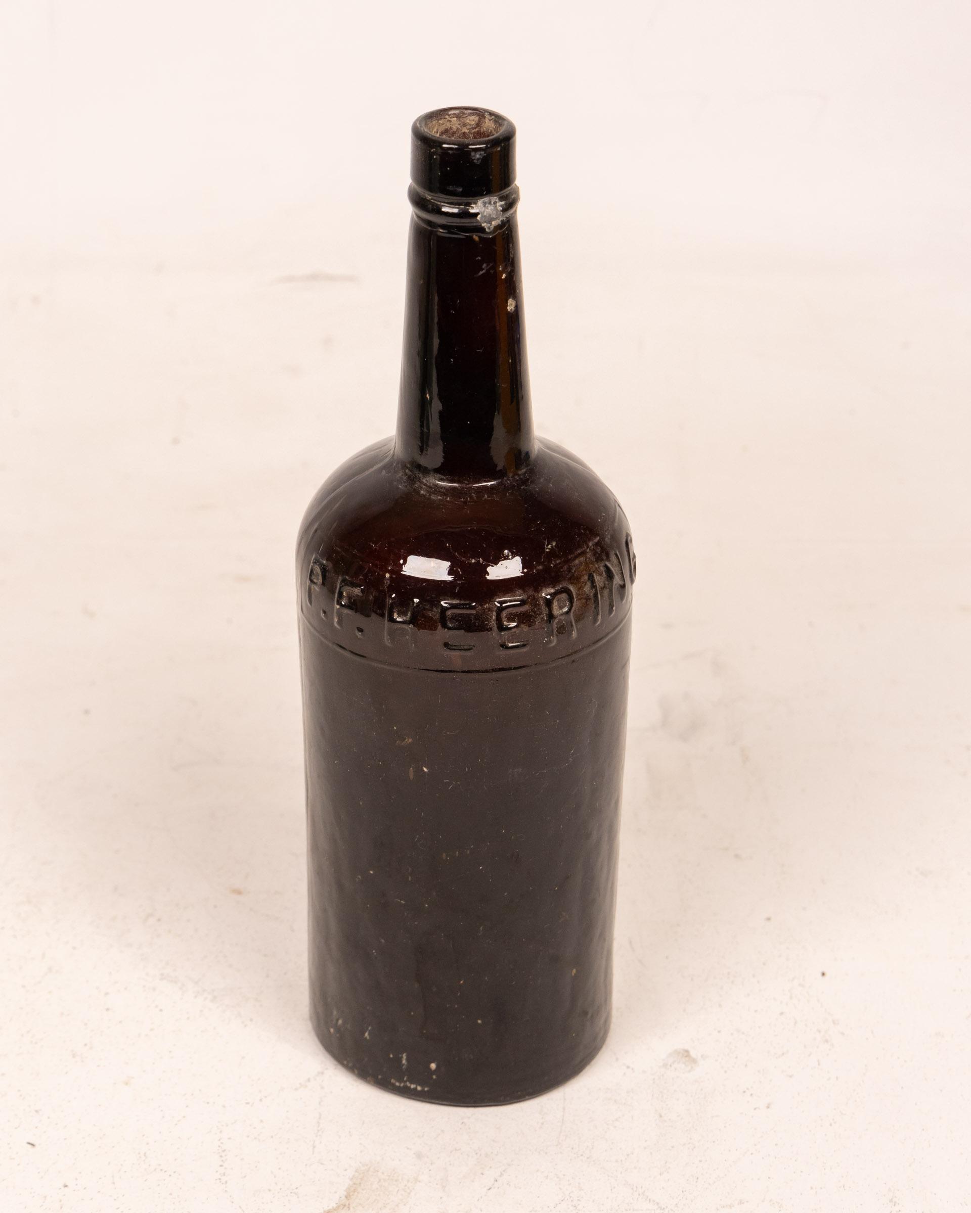 PF Heering Antique Brown Glass Bottle