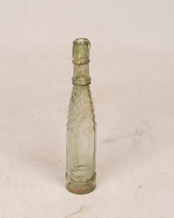Vintage Green Glass Swirl Bottle