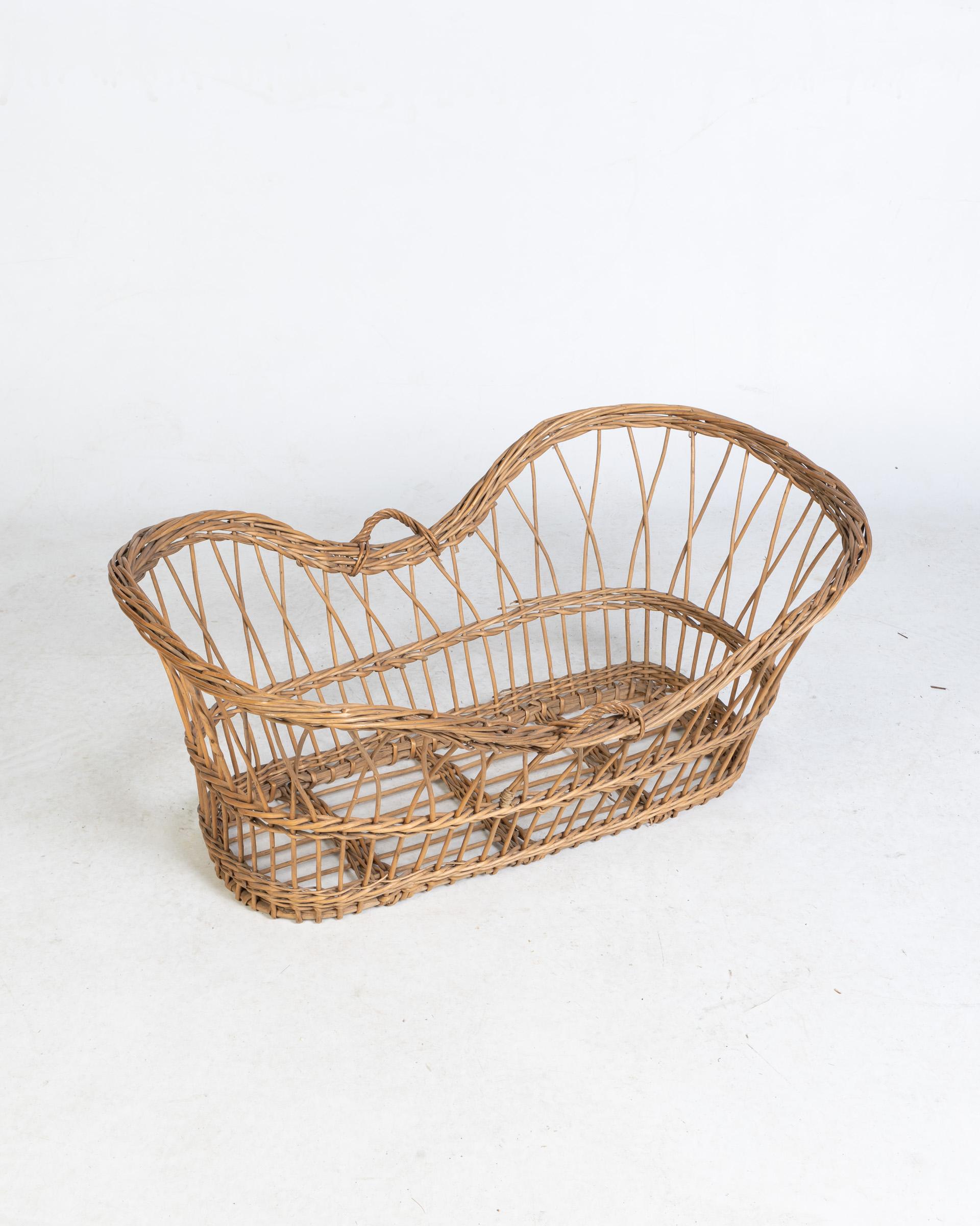 Vintage Wicker Baby Moses Basket Crib