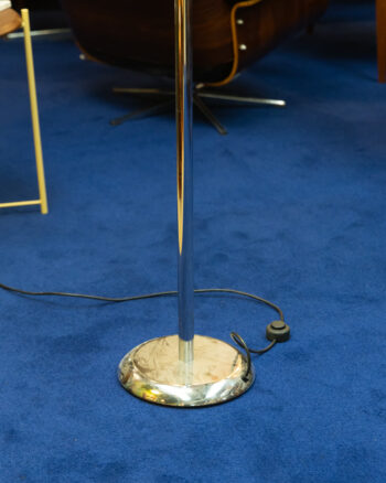 Vintage Chrome Standard Lamp with Frosted Shade