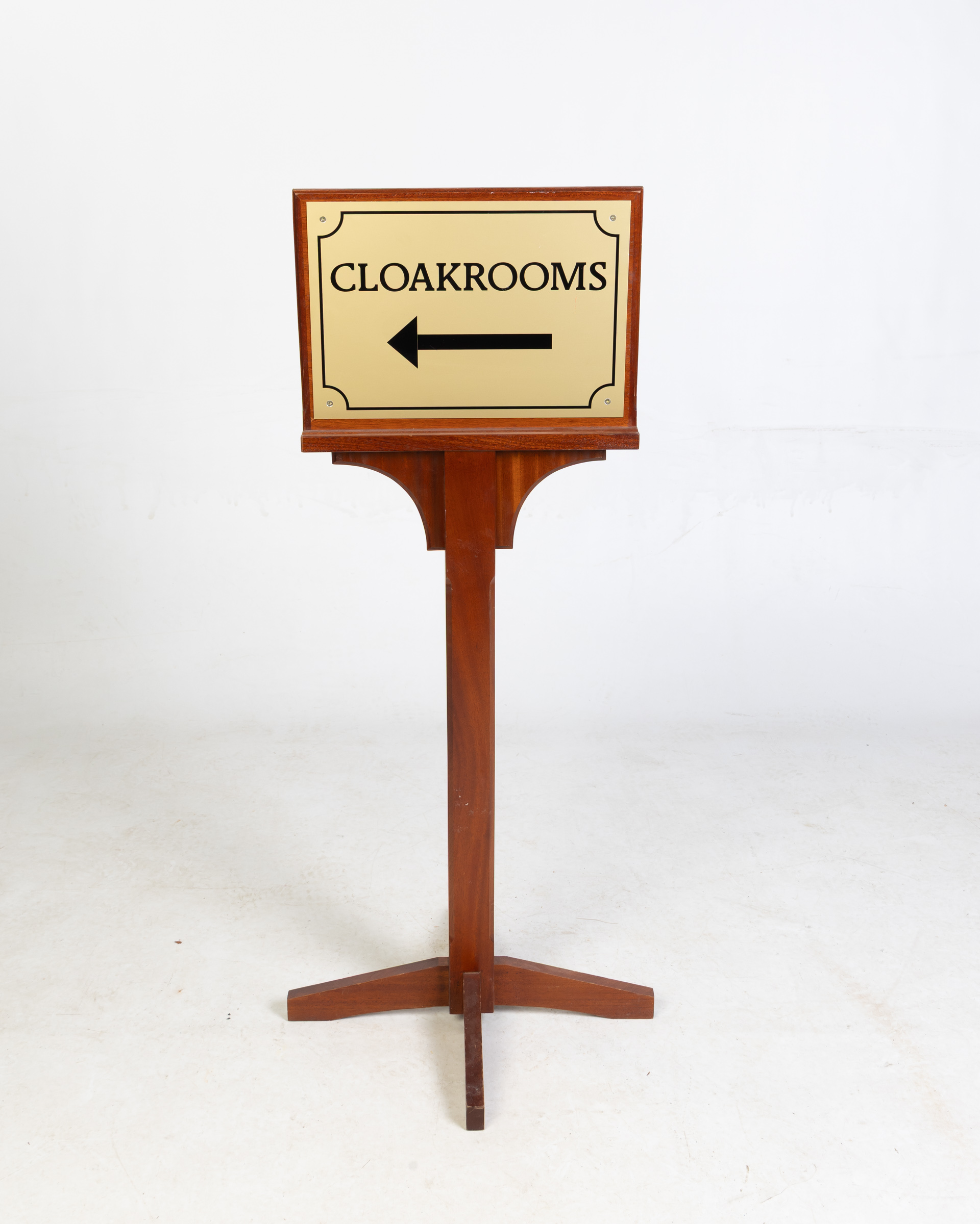 Vintage Cloakroom Direction Freestanding Sign