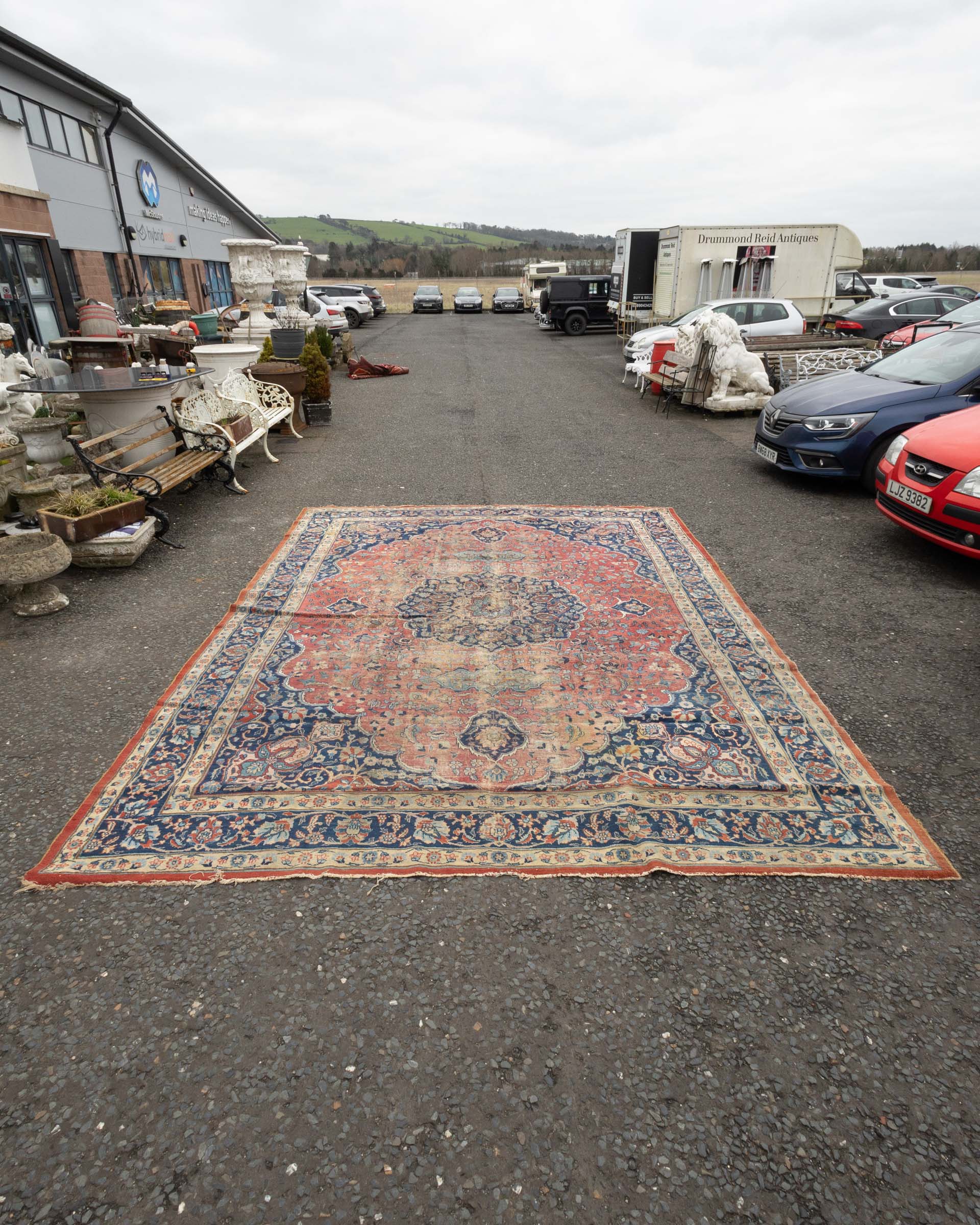 OTS502 Very Large Blue & Red Ground Persian Carpet