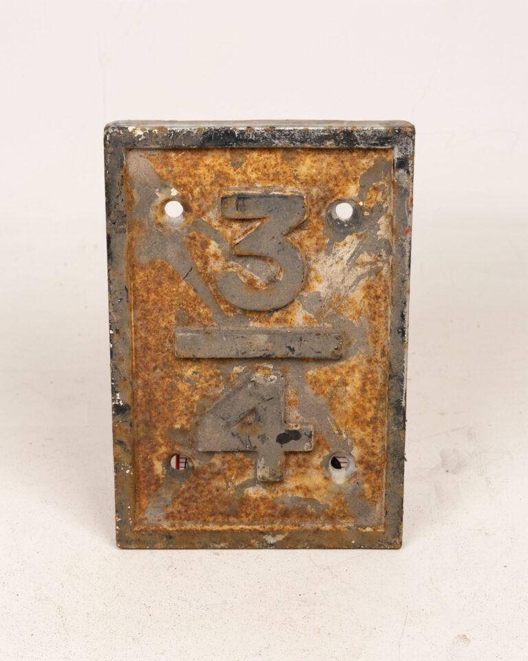 Vintage Railway Cast Iron 3/4 Sign
