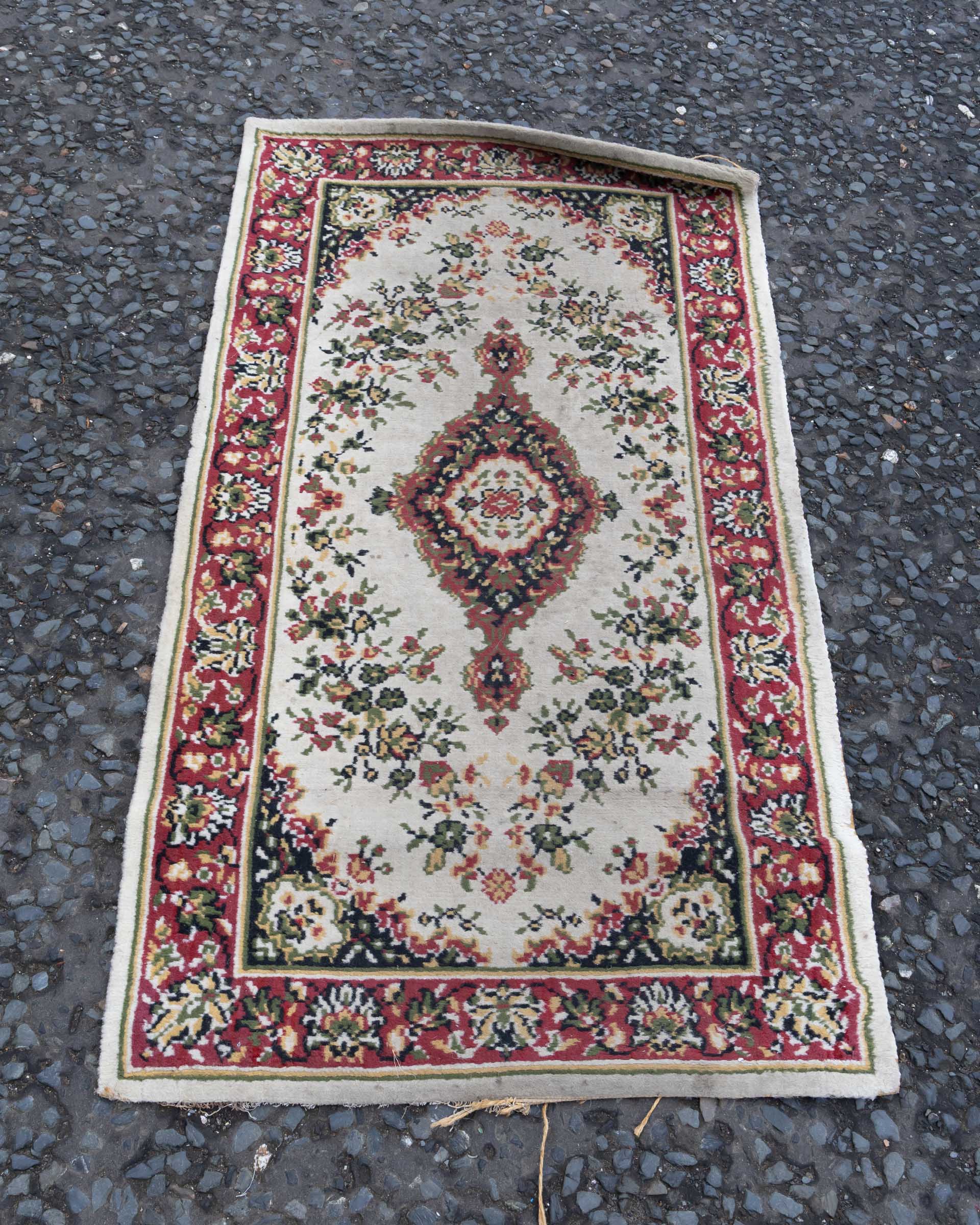 OTS35 Vintage Floral Pattern Rug Small Area Rug