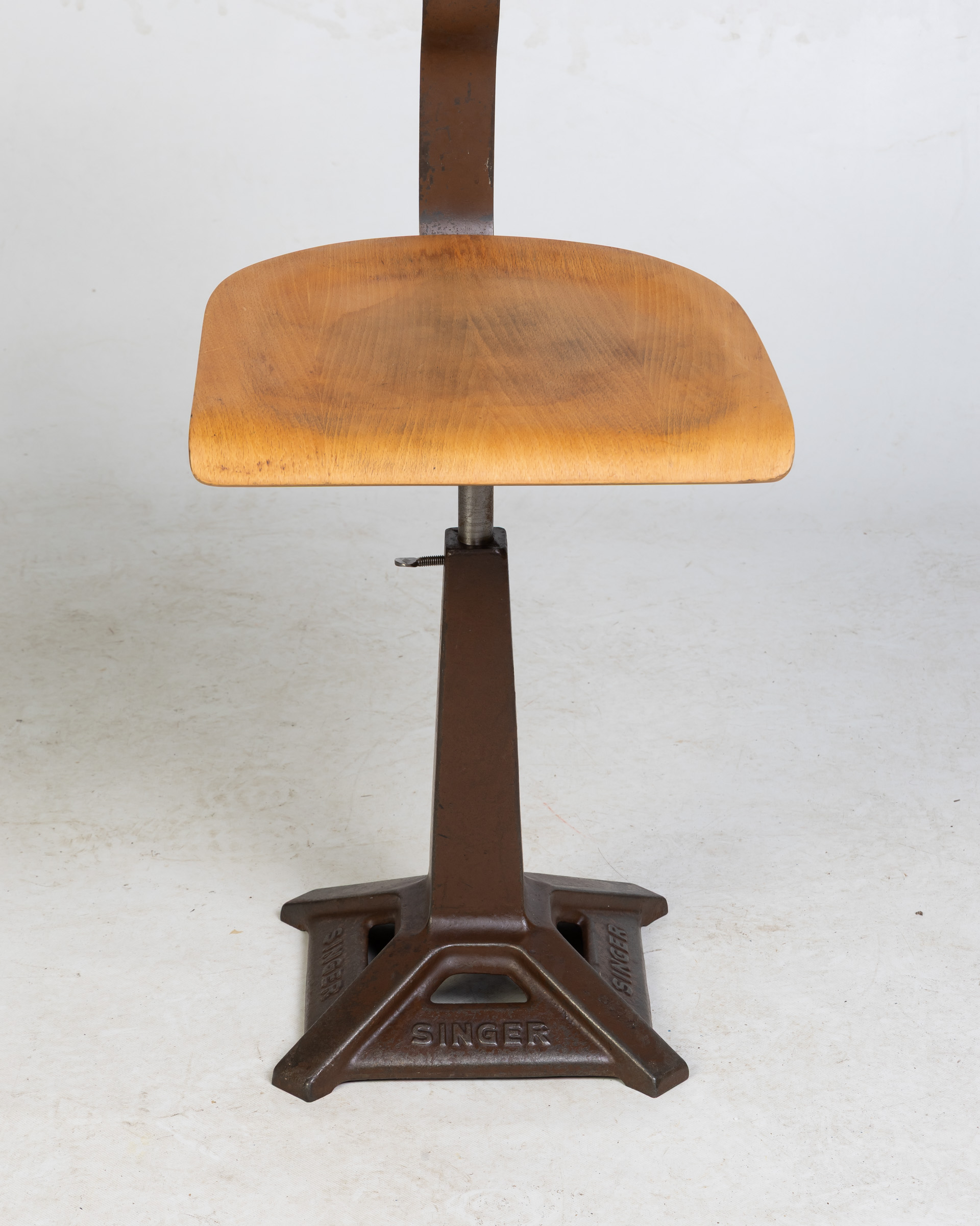 Vintage Singer Industrial Cast Iron Factory Chair On The Square