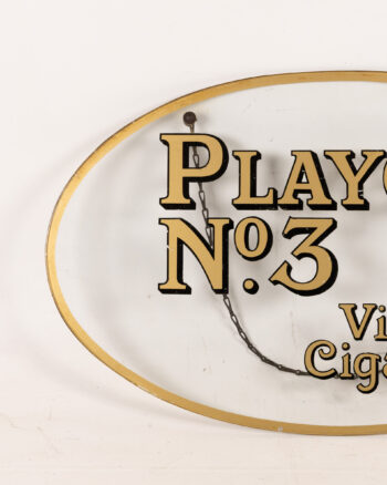 Player’s No. 3 Virginia Cigarettes Glass Sign