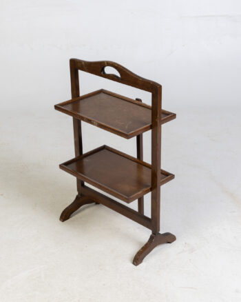Vintage Wooden 2-Tier Dumbwaiter Server Stand