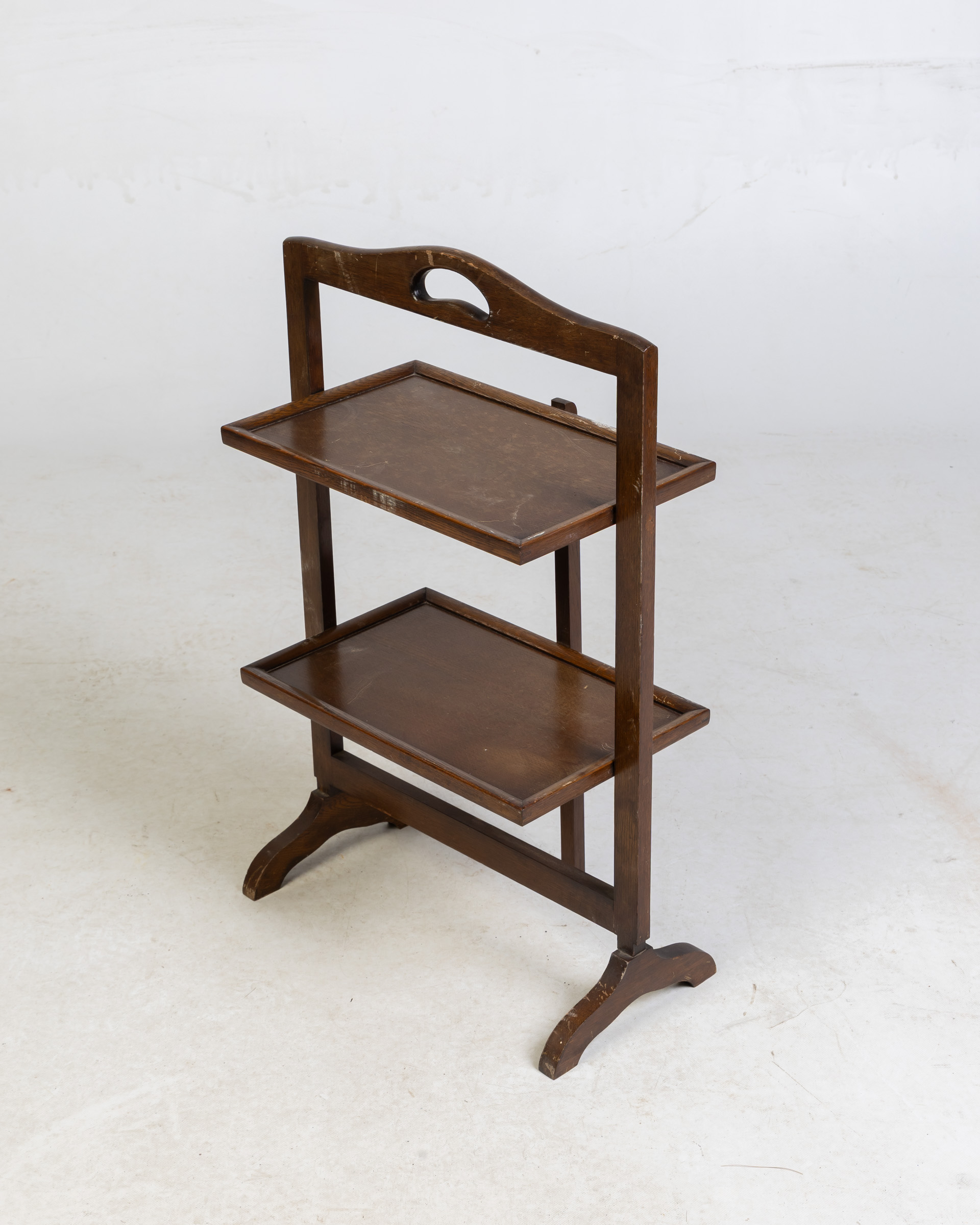 Vintage Wooden 2-Tier Dumbwaiter Server Stand