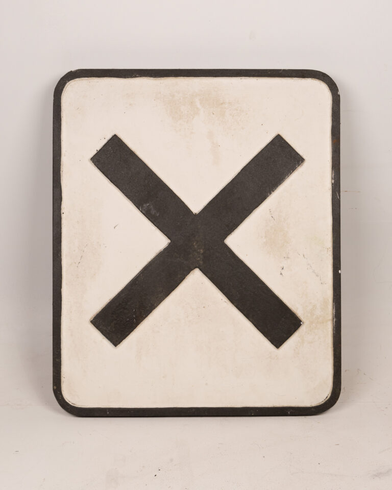 Vintage Cast Metal Railway Crossing Sign