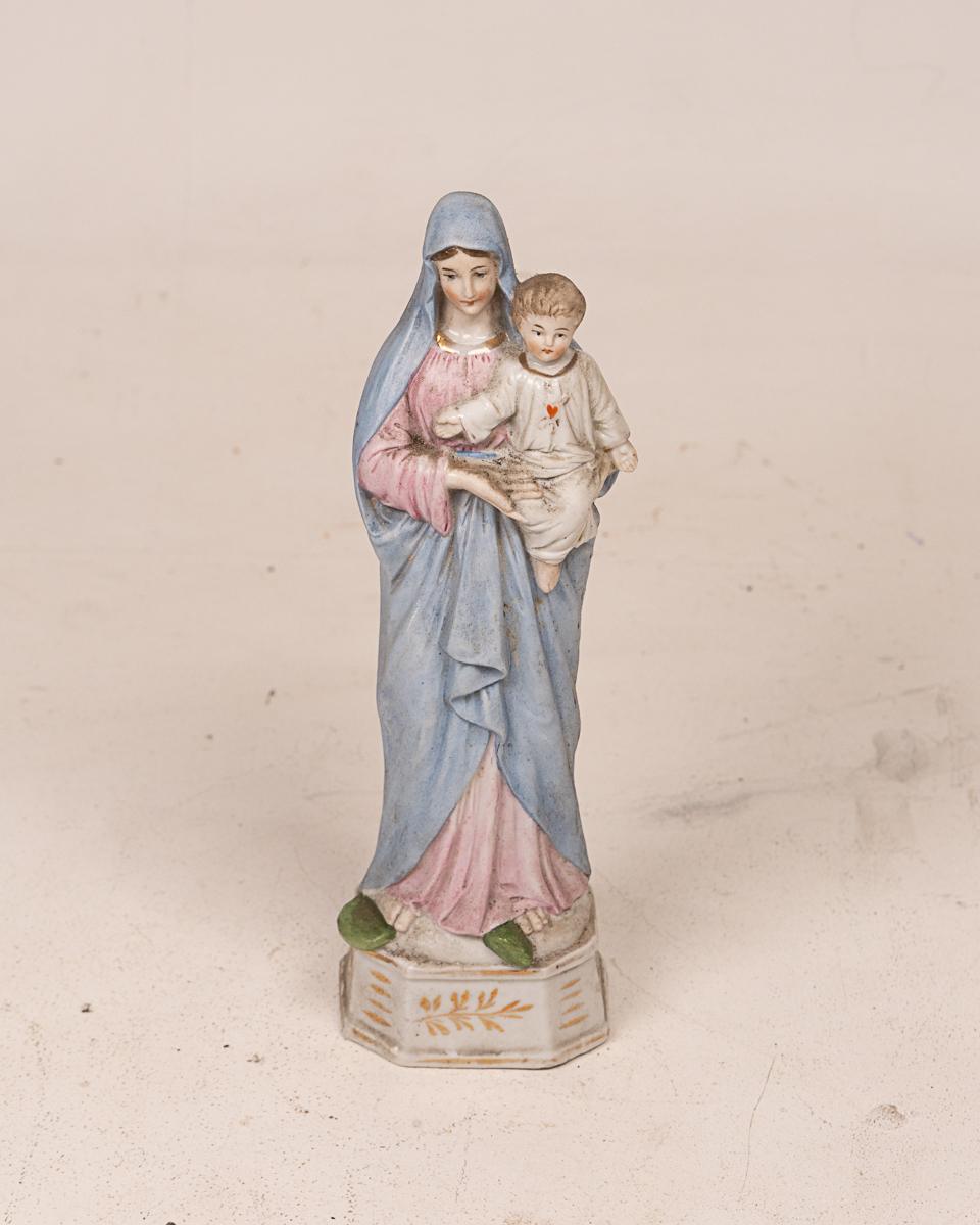 Hand-Painted Madonna & Child Figurine
