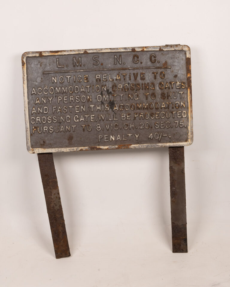 Vintage LMS NCC Railway Crossing Cast Iron Sign