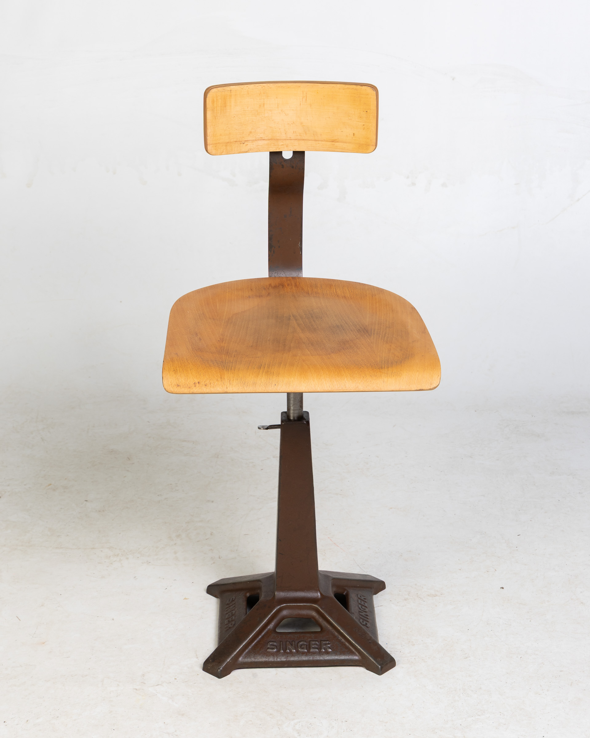 Vintage Singer Industrial Cast Iron Factory Chair On The Square