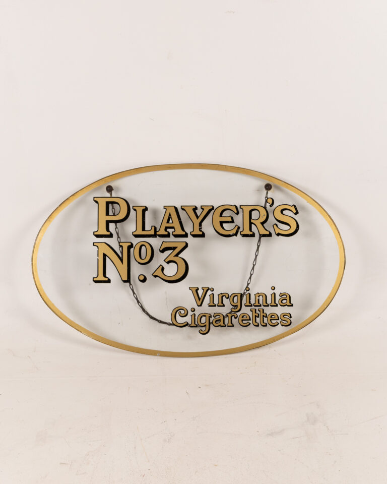 Player's No. 3 Virginia Cigarettes Glass Sign