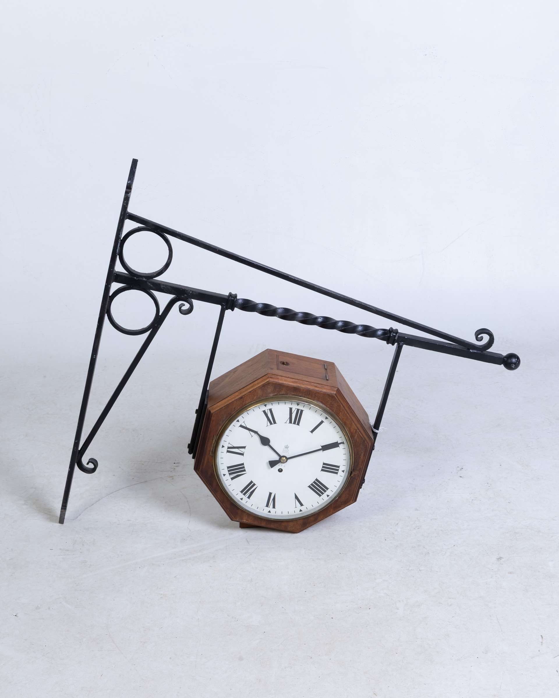 Vintage Double Sided GPO Clock with Iron Bracket