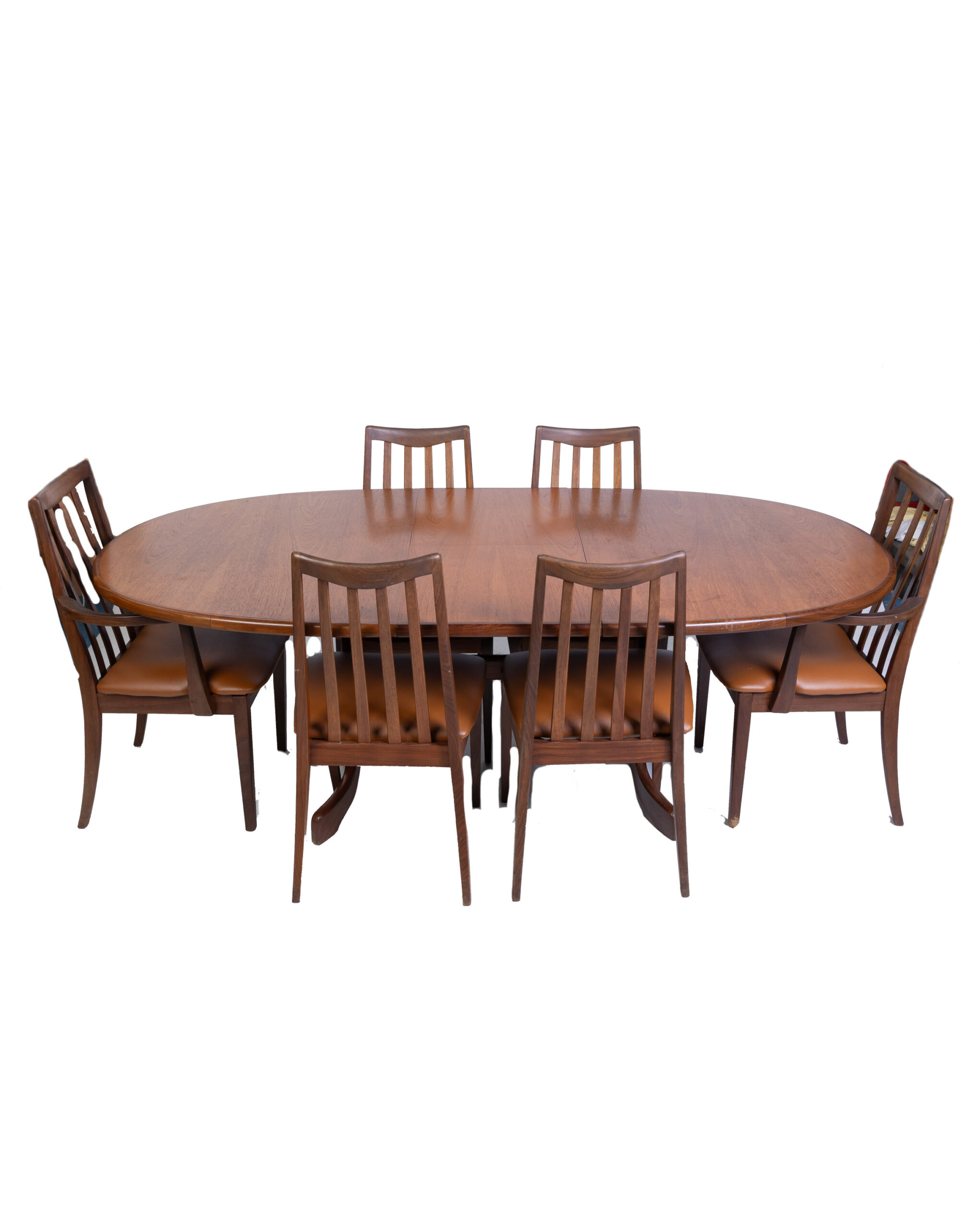 G Plan Mid Century Oval Extendable Dining Table & 6 Chairs
