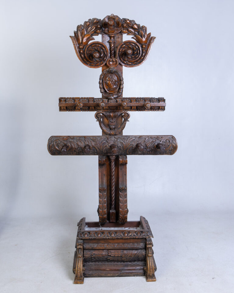 Victorian Heavily Carved Oak Hall Stand