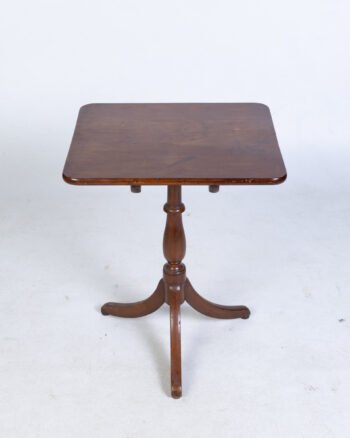 Mahogany Pedestal Side Table with Flip Top