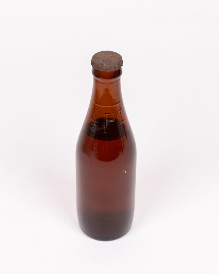 Vintage 1/2 Pt. Brown Glass Bottle