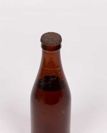Vintage 1/2 Pt. Brown Glass Bottle