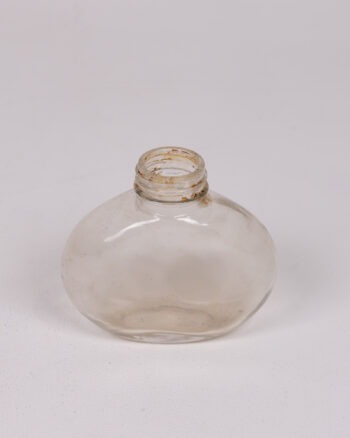 Vintage Bulbous Clear Glass Bottle