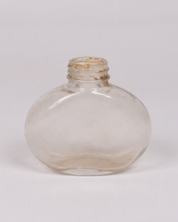 Vintage Bulbous Clear Glass Bottle