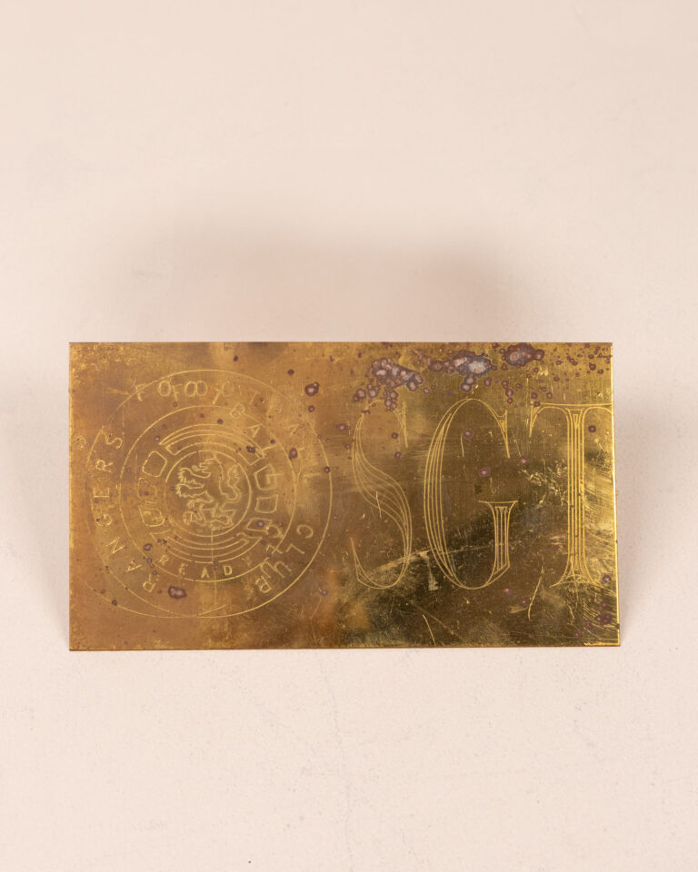 Brass Sign with Rangers FC & 'SGT' Engraving
