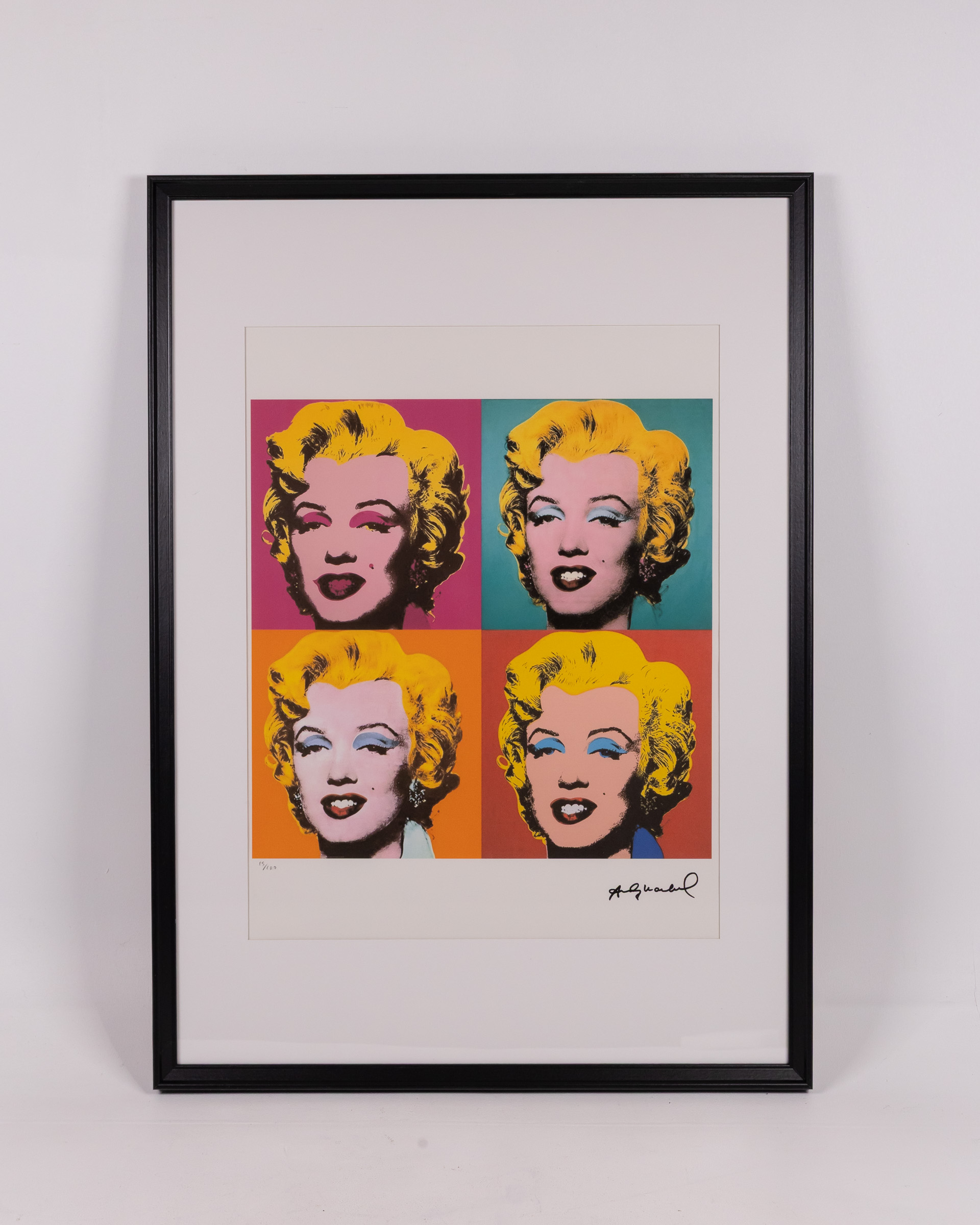 Andy Warhol Marilyn Monroe Framed Lithograph Print – Black Frame